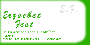 erzsebet fest business card